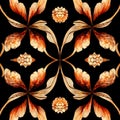 Colorful victorian floral seamless pattern background