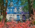 Colorful Victorian houses in Le plateau Mont Royal borough in Montreal, Quebec