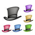 Colorful Victorian Style Top Hat on White Background Royalty Free Stock Photo