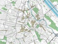 Colorful Vienna vector city map.