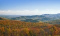 Colorful view of Blue Ridge mountain ridges from Skyline Drive in autumn.Shenandoah National Park.Virginia.USA Royalty Free Stock Photo