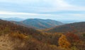 Colorful view of Blue Ridge mountains from Skyline Drive in Shenandoah National Park.Virginia.USA Royalty Free Stock Photo