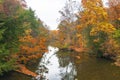 Colorful view of the Clear Fork Branch of the Mohican River upstream from the Mohican bridge.Mohican State Park Royalty Free Stock Photo