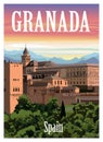 Colorful view of Granada in Spain