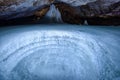 A colorful view of the ice cave in the glacier in slovakia