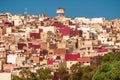 Tangier, Morrocco - Colorful View of Tangier Houses Rooftops Skyline Water Tower Antenna Royalty Free Stock Photo