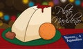 Colorful View of Traditional Colombian Xmas Dish, Vector Illustration
