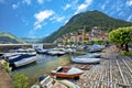 Colorful village of Argegno on Como lake view Royalty Free Stock Photo