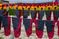 The colorful village with colorful cloths Royalty Free Stock Photo