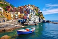 Colorful village of Manarola in Cinque Terre, Italy, Manarola traditional typical Italian village in National park Cinque Terre,