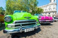 Colorful vintage american car in Havana