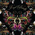 Colorful vintage beautiful butterflies seamless pattern.