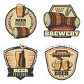 Colorful Vintage Brewing Emblems Set