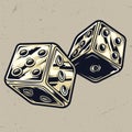 Colorful vintage dice concept Royalty Free Stock Photo