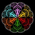 Colorful vintage ethnic style embroidery mandala pattern.