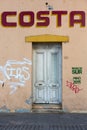 Colorful vintage house and doors with graffitis, Mendoza