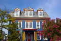 A colorful vintage house in the historic district of Annapolis,MD Royalty Free Stock Photo