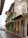 Colorful vintage image of streets in less affluent area of panama city