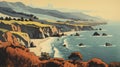 Giant Rock Poster: Coastal Landscapes In The Style Of Paul Corfield