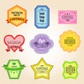 Colorful vintage and retro badges design with samp Royalty Free Stock Photo