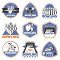 Colorful Vintage Sport Recreation Emblems Set