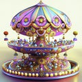 Colorful vintage sugar bowl on light background. 3d rendering. Generative AI