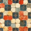 Colorful Vintage Tiled Floor Pattern Royalty Free Stock Photo