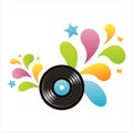 Colorful vinyl record background Royalty Free Stock Photo