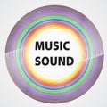 colorful vinyl with words music sound. color design. vector illustration, eps 10