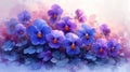 Colorful Violets Flowers Background AI Generated