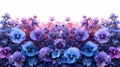 Colorful Violets Flowers Background AI Generated