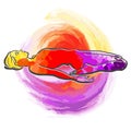 Colorful Virasana Supta Yoga Pose