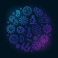 Colorful viruses vector round illustration made with virus icons Royalty Free Stock Photo
