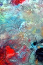 Colorful vivid blue red smoky background, painting watercolor background, painting abstract colors Royalty Free Stock Photo