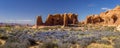 Colorful and vivid panorama landscape at Arches National Park in Utah, USA