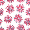 Colorful vivid psychedelic pattern with abstract simple flowers for fabric, wrapping paper. Vector illustration