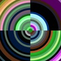 Colorful vivid round lines,circles, lights, shades, textile pattern, abstract background Royalty Free Stock Photo