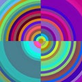 Colorful vivid round lines,circles, lights, shades, textile pattern, abstract background Royalty Free Stock Photo