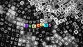 Colorful Vivid Success Word on Black and White Alphabet Letter Cubes Background Royalty Free Stock Photo