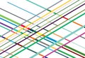 Colorful, vivid, vibrant diagonal, skew, oblique grid, mesh illustration