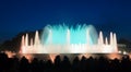 Colorful vocal fountain Montjuic in Barcelona. Spain