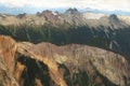 Colorful volcanic rocks in the Coast Mountains of British Columbia