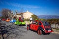 Colorful Volkswagen Beetle Classic Car Parade in Tanneron, France Royalty Free Stock Photo