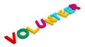 Colorful volunteer word