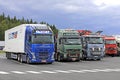 Colorful Volvo FH Trucks on Truck Stop Royalty Free Stock Photo