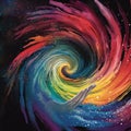 Colorful Vortex with a Pair of Hands