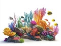 Colorful Voxel Coral Reef with Diverse Fish