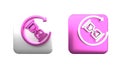 Colorful Waiting icon isolated on white background. Wait time icon. Hourglass clock. Square button. 3D render