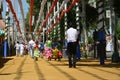 The colorful walk to the feria in April Royalty Free Stock Photo