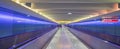 Colorful walkway to Terminal 3 at Heathrow Airport in London - LONDON, ENGLAND - SEPTEMBER 14, 2016